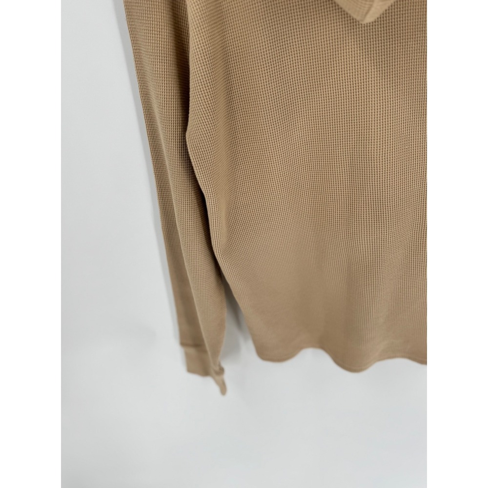 Pact Hoodie Mens Small Tan Waffle Knit Hoodie Organic Cotton - Picture 9 of 10